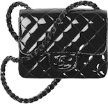 CHANEL mini flap bag White/Black AS3004 Canvas– GALLERY RARE