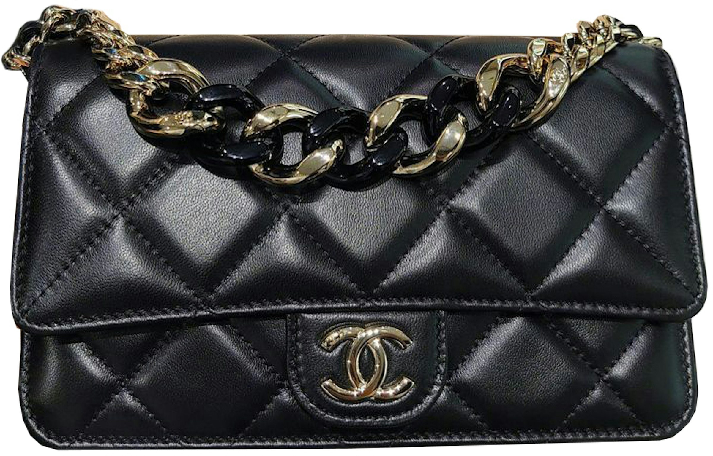 Chanel Black Caviar Leather Vintage Classic Logo Trim Bucket Bag