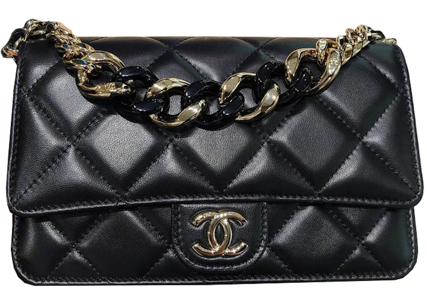 Chanel Classic Wallet on Chain - Black Lambskin Leather
