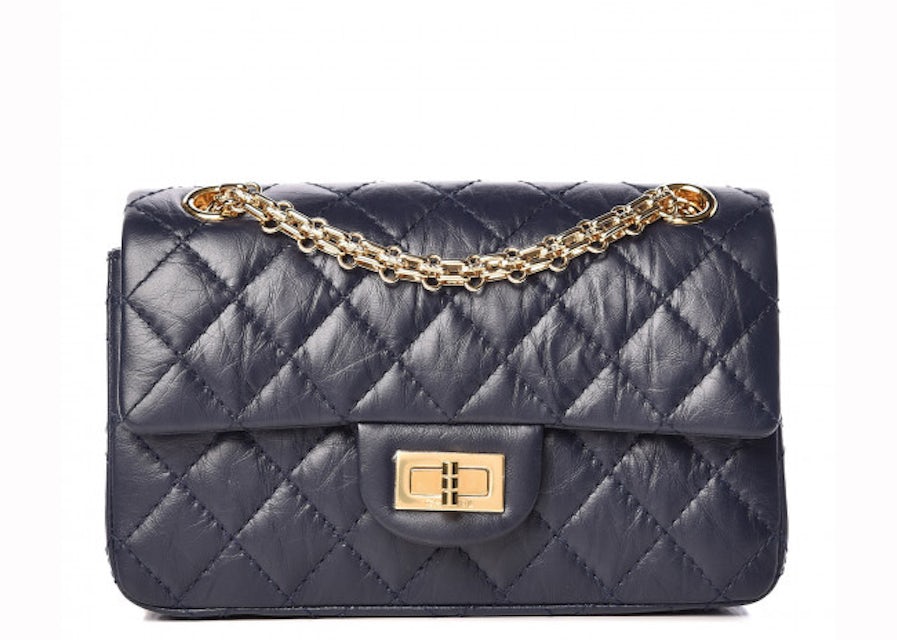 Chanel Vintage Navy Quilted Lambskin 255 Mini Flap