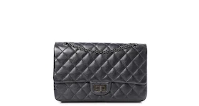 Chanel 2.55 Reissue Flap Quilted Metallic Calfskin Ruthenium-tone 227 Charcoal