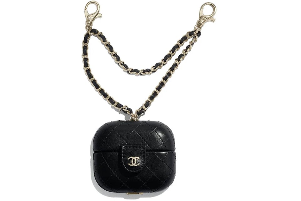 Chanel AirPods Pro Case Black in Lambskin with Gold-tone - US