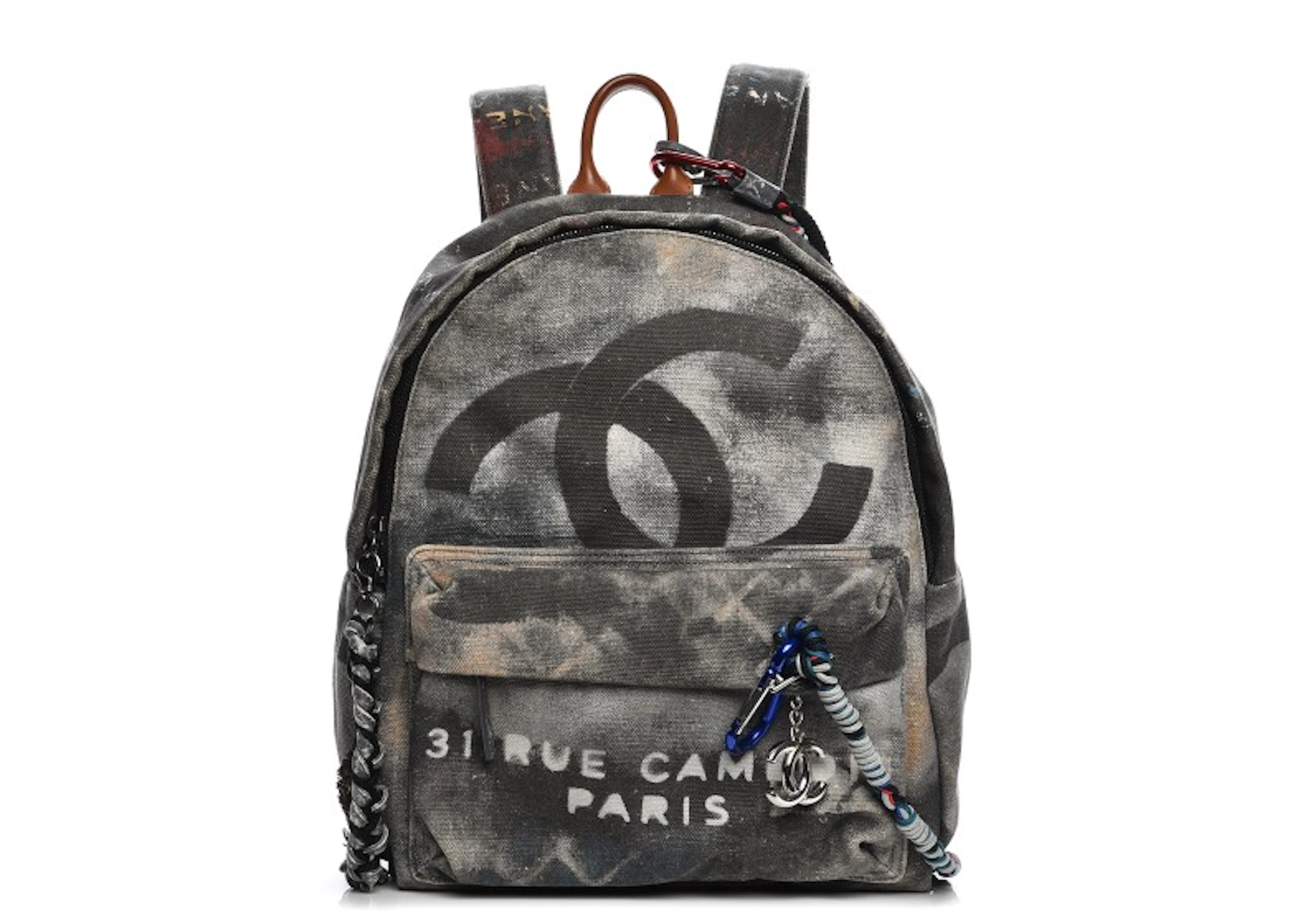 Chanel Art School Backpack Graffiti Medium Black - US