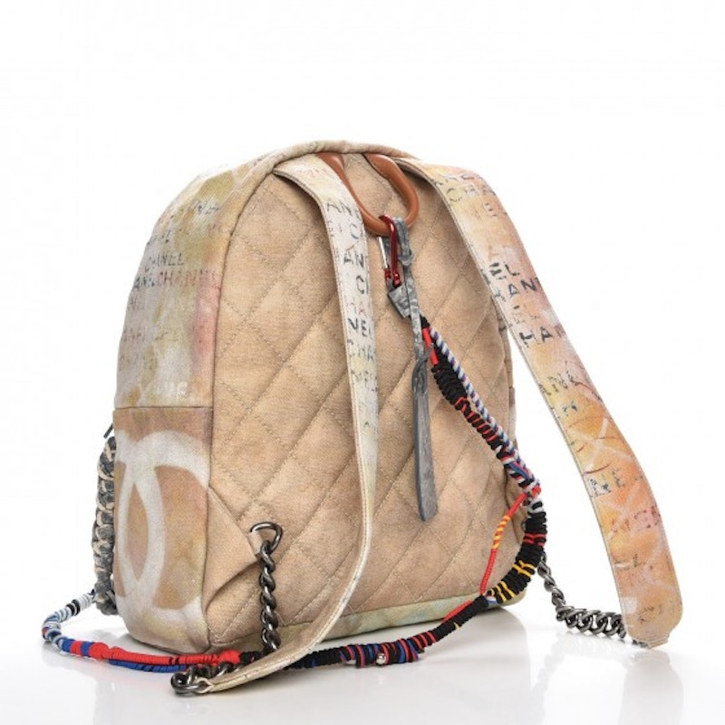 Chanel school canvas online backpack