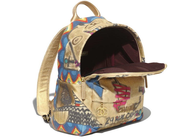 Chanel New Egypt Street Spirit Graffiti Backpack Multicolor in Calfskin