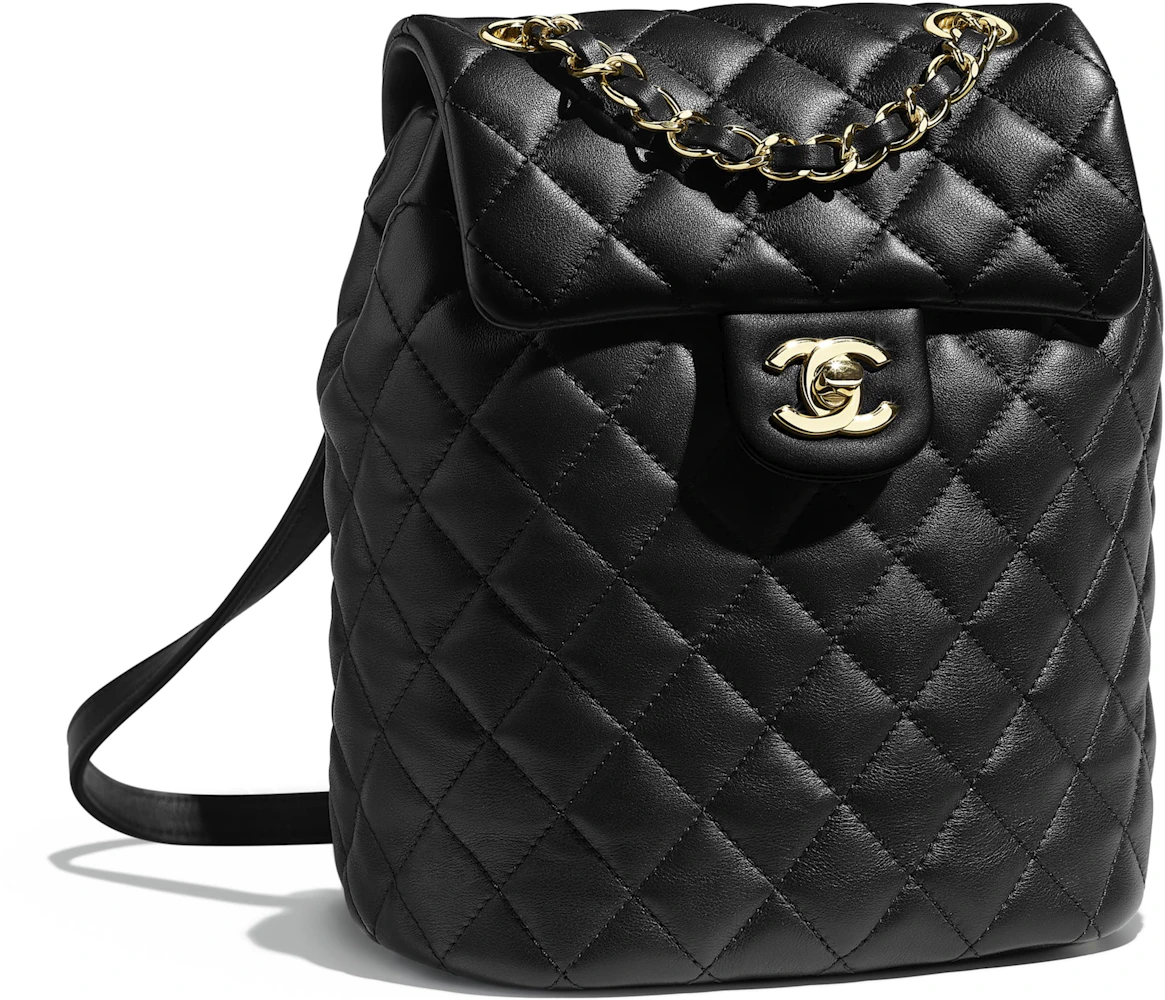 vagt Husk lobby Chanel Backpack Quilted Calfskin Leather Gold-tone Black in Calfskin with  Gold-tone - US