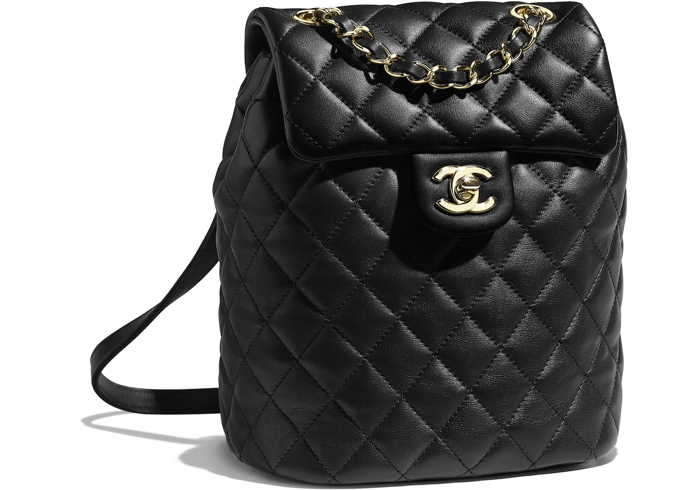 Chanel Backpack Quilted Calfskin Leather Gold-tone Black in Calfskin with  Gold-tone - US