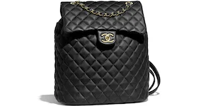 Chanel Backpack Quilted Gold-tone Black
