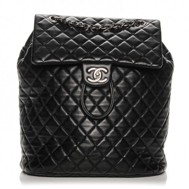 Chanel Urban Spirit Backpack Quilted Lambskin Silver-tone Large - US