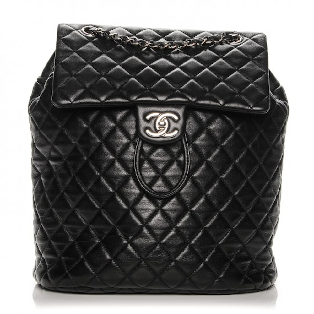 CHANEL Lambskin Quilted Large in Seoul Backpack Black