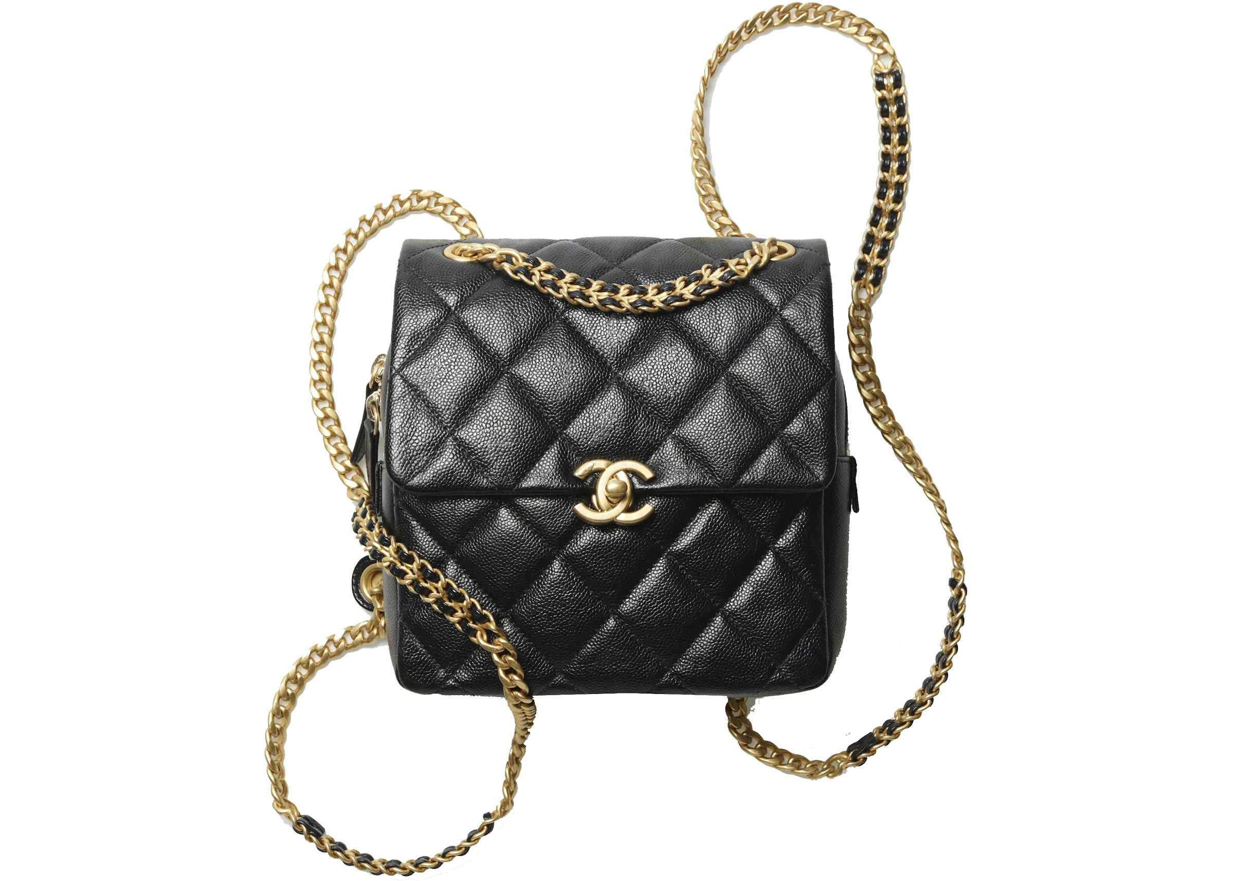 Modig web lukke Chanel Backpack With Chain Black in Calfskin Leather - US