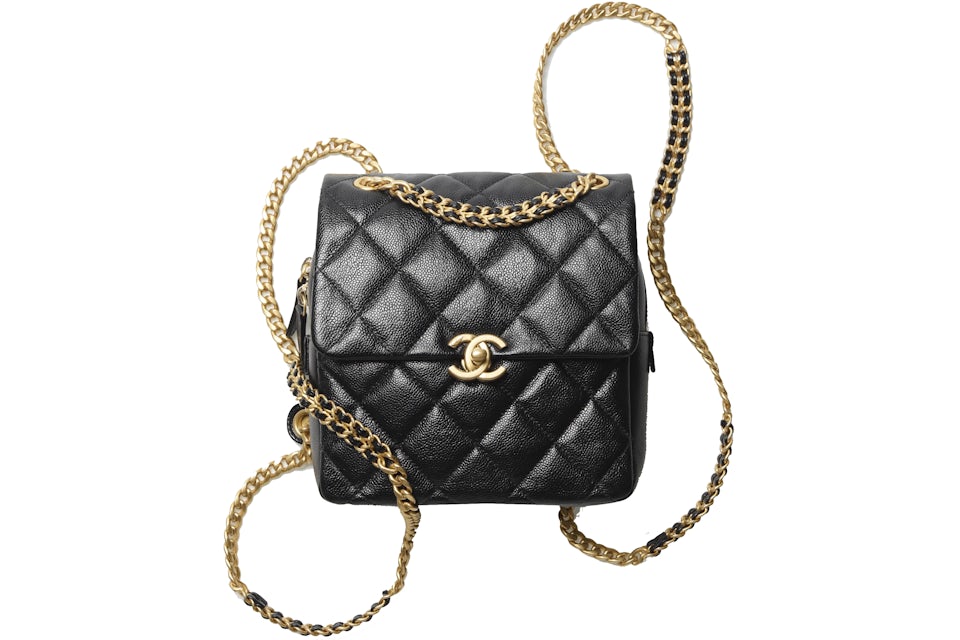 Chanel Backpack With Chain Black in Calfskin Leather - US