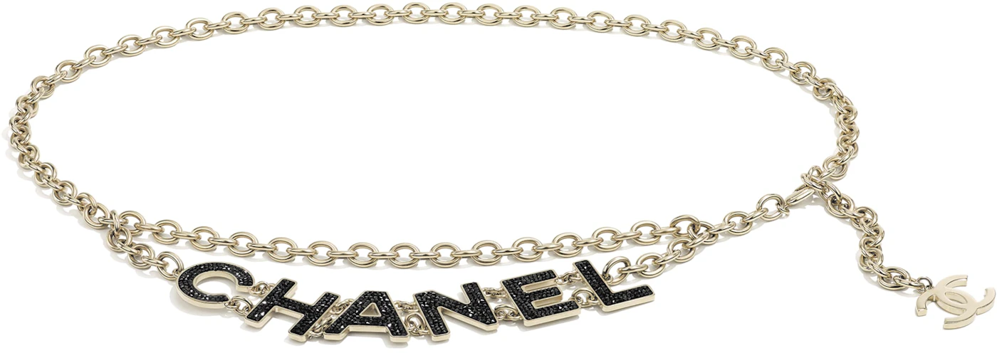 Chanel Belt Gold-tone Black/Gold in Strass/Resin with Gold/Black-tone - US
