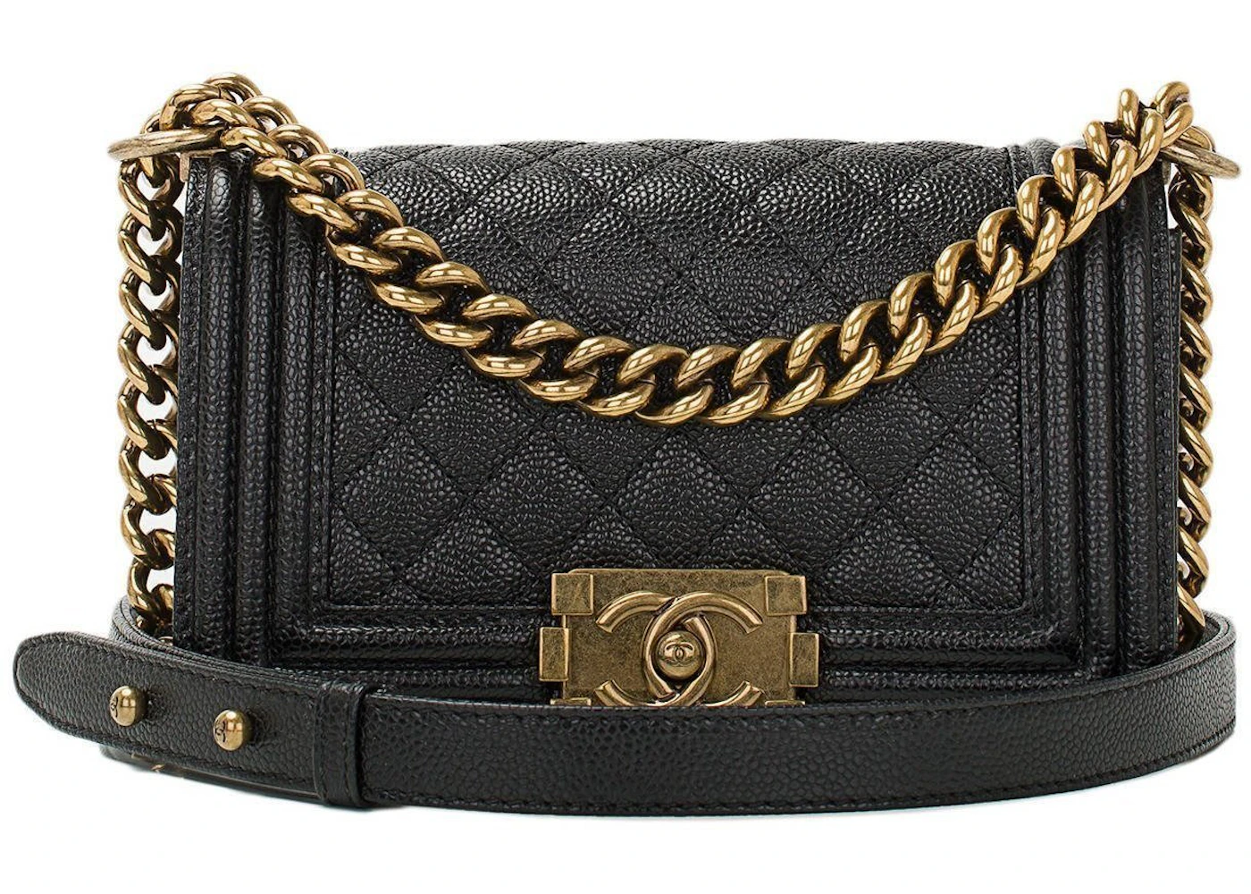 CHANEL Caviar Quilted Small Boy Flap Black 1258720
