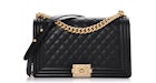 Chanel Boy Flap Quilted Diamond Caviar New Medium Black