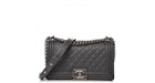 Chanel Boy Flap Quilted Diamond Medium Dark Grey