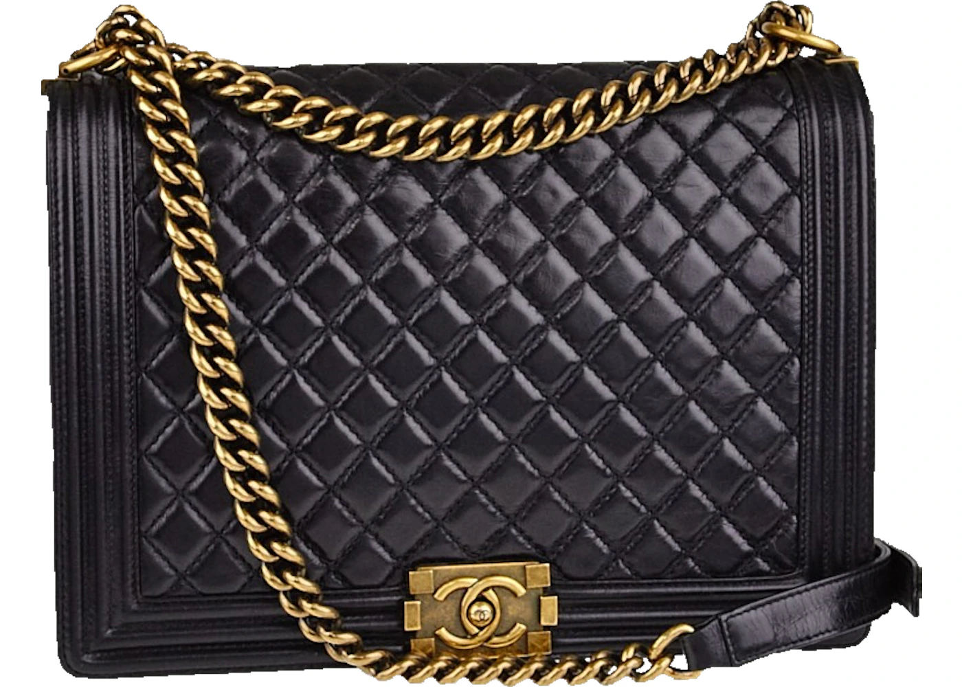 Chanel large boy 2025 bag gold hardware
