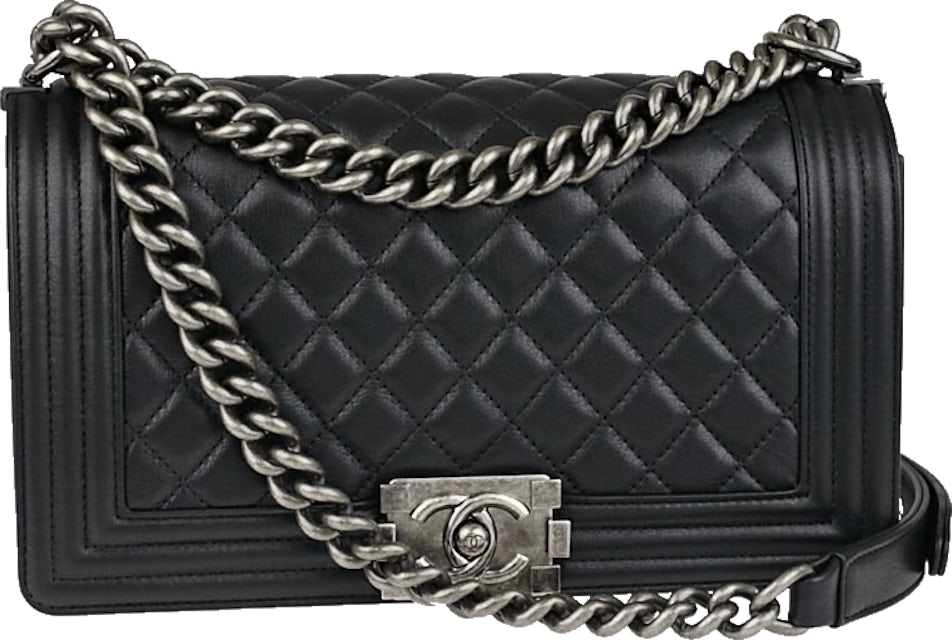 Chanel Black Chevron Calfskin Small Boy Bag Ruthenium Hardware, 2021  Available For Immediate Sale At Sotheby's