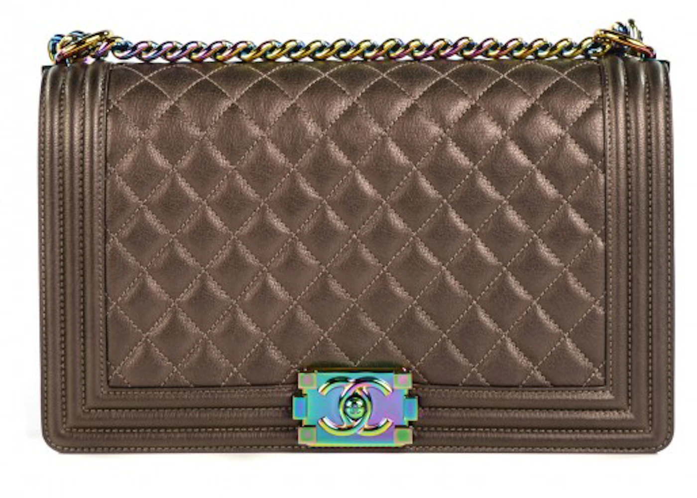 Chanel Classic Double Flap Bag Quilted Iridescent Goatskin Medium Multicolor