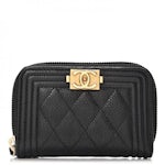 CHANEL Caviar Quilted Zip Coin Purse Light Pink 711394