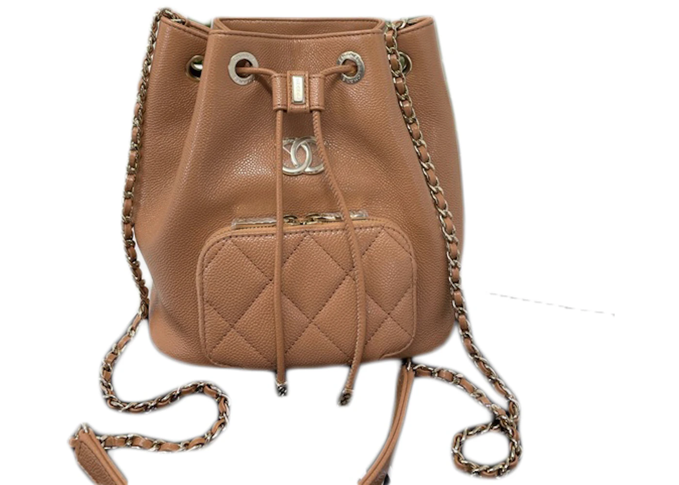 Chanel Bucket Bag Caviar GHW Caramel Brown in Caviar with Gold-tone - US
