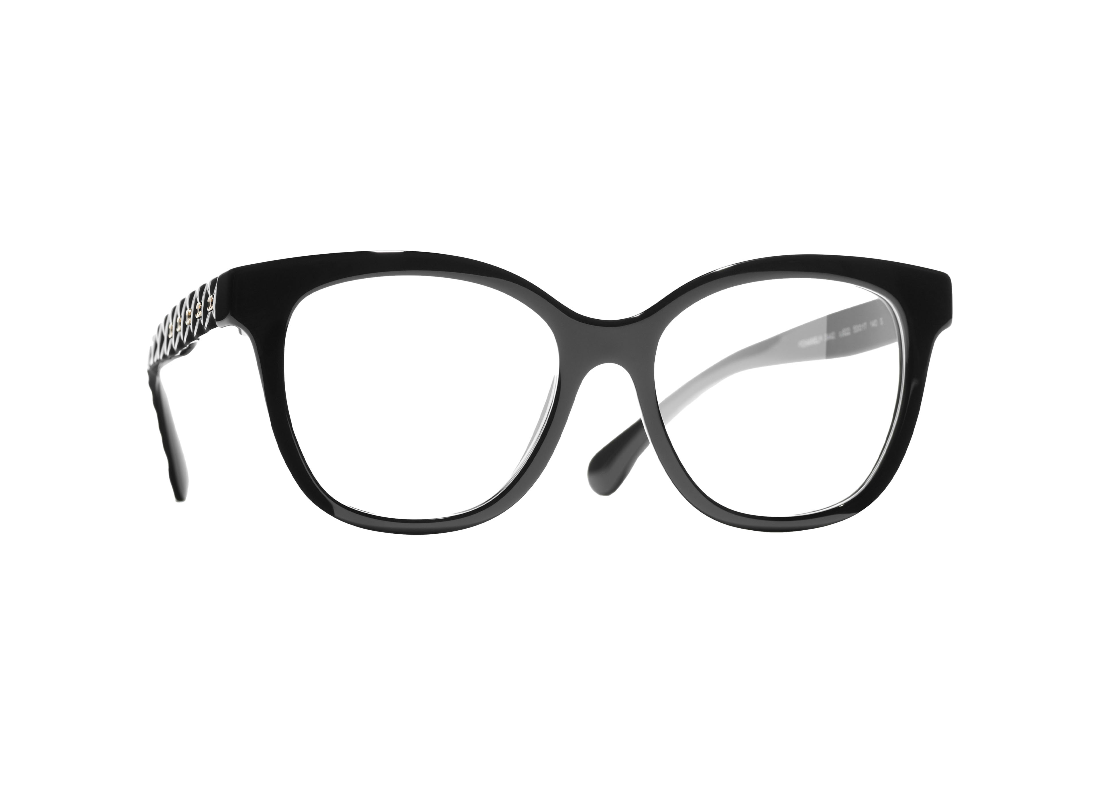 Chanel Butterfly Eyeglasses 53mm Black/Gold (3442 C622) in Acetate 