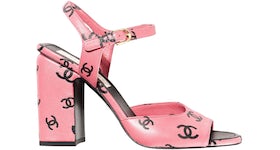 Chanel CC 100mm Heeled Sandal Pink Leather