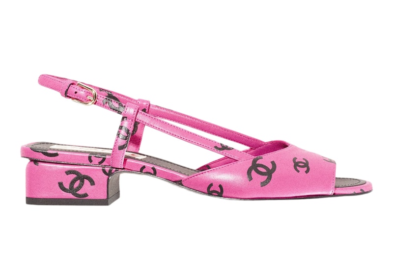 Chanel CC 30mm Heeled Sandal Dark Pink Leather - G38976