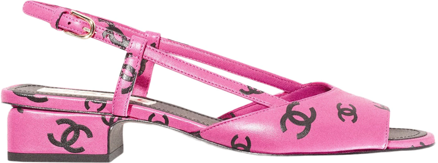 Chanel CC 30mm Heeled Sandal Dark Pink Leather - G38976 X56530 K4157 - US
