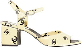 Chanel CC 65mm Heeled Sandal Yellow Leather