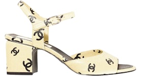 Chanel CC 65mm Heeled Sandal Yellow Leather