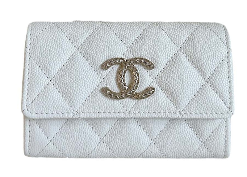 White chanel card holder sale