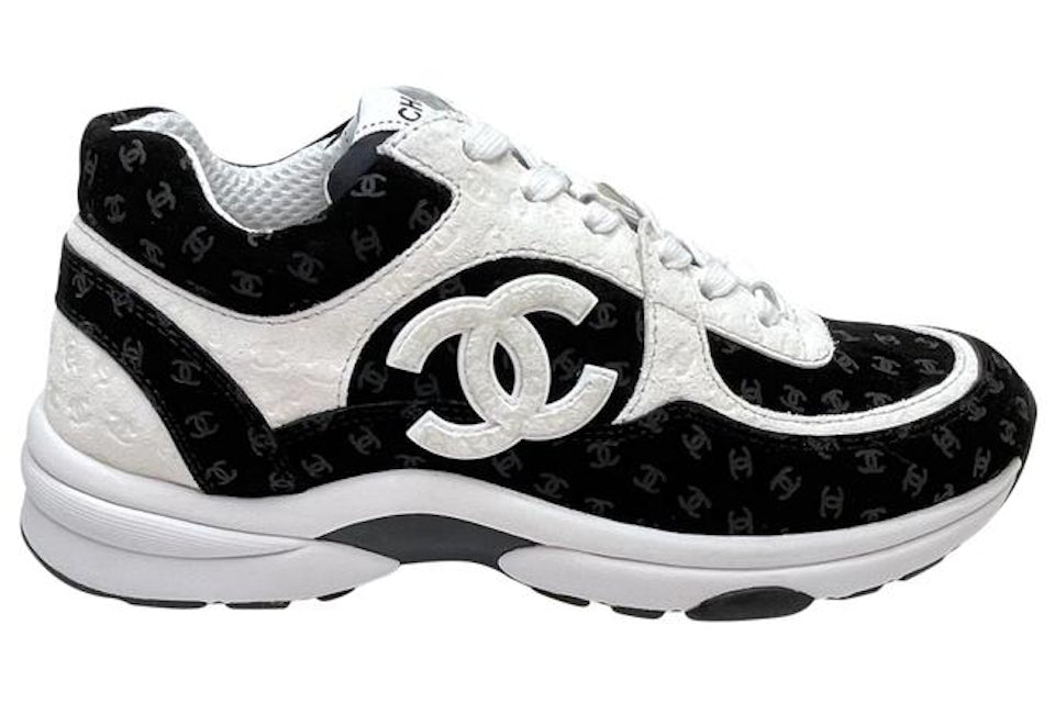 Chanel black and white slip on shoes Clearance