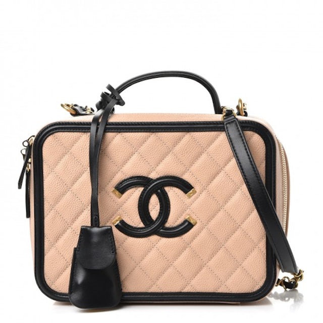 Chanel Grey Quilted Caviar CC Filigree Vanity Case Gold Hardware, 2020  Available For Immediate Sale At Sotheby's