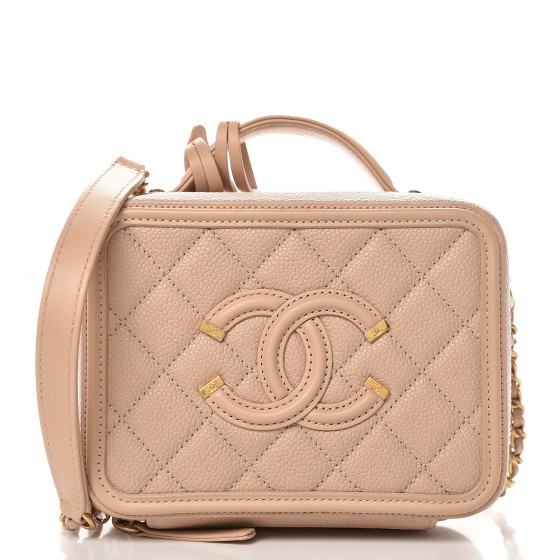 Chanel Vanity Case Beige  Black  Designer Bag Hire