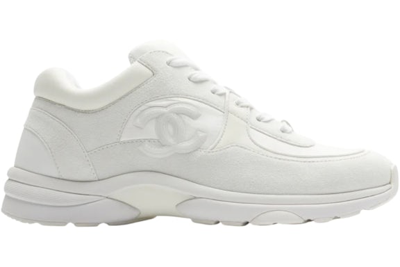 Chanel Triple White Chanel CC Logo Low Top Triple White