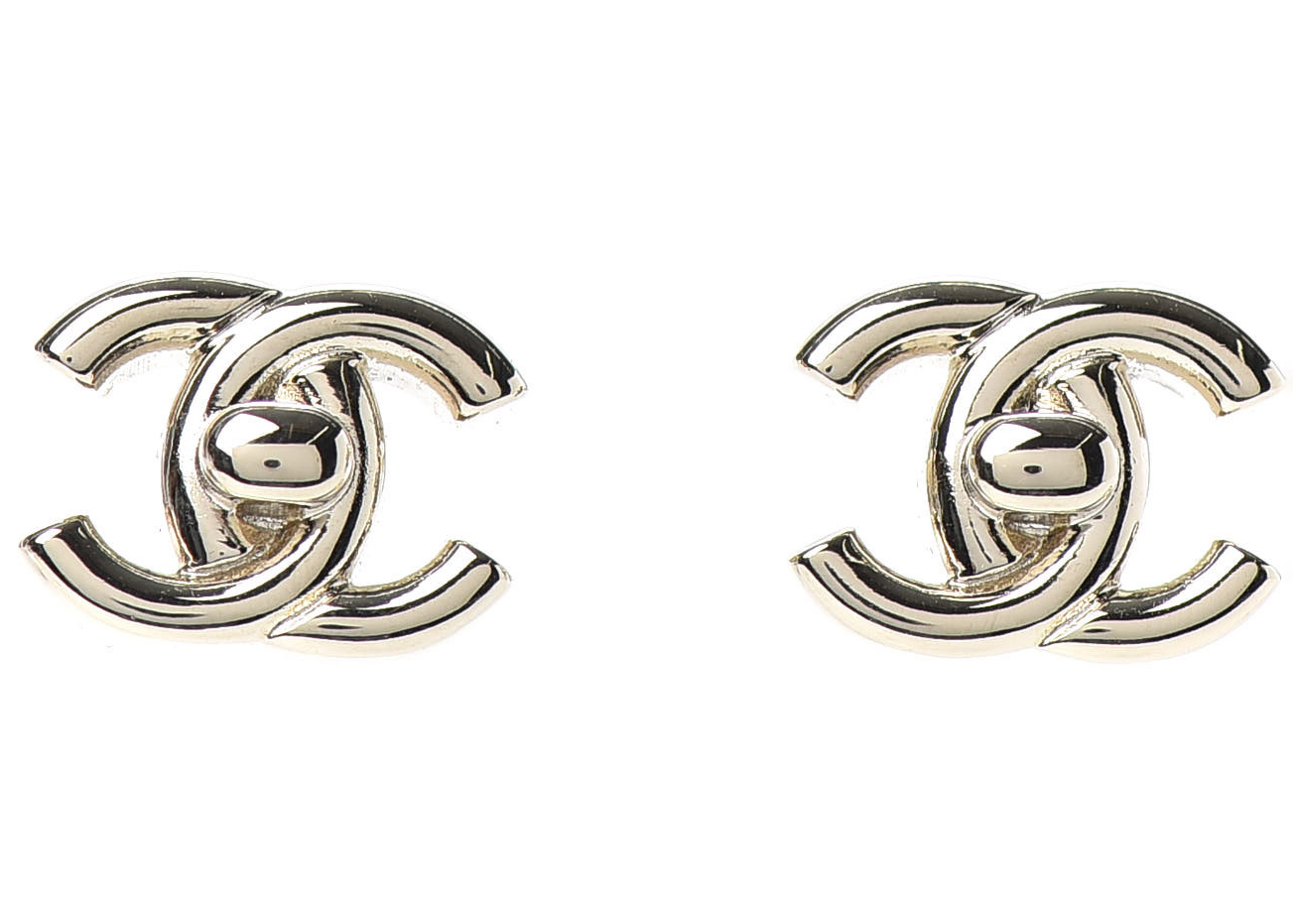 chanel cc turnlock earrings