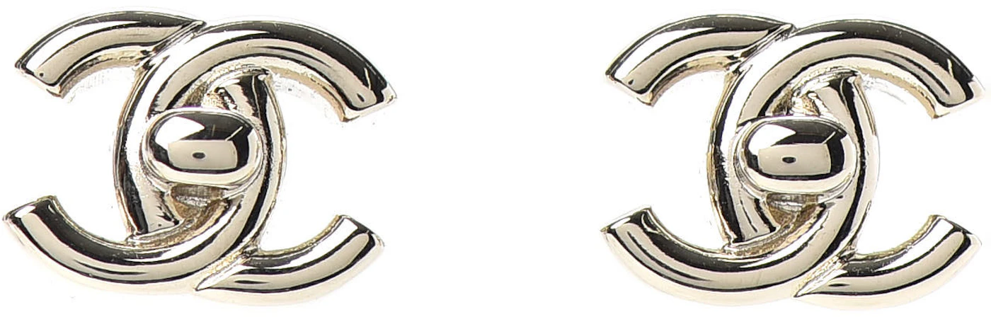 Chanel Classic CC Turnlock Earrings Iridescent in Metal with Silver-tone -  GB