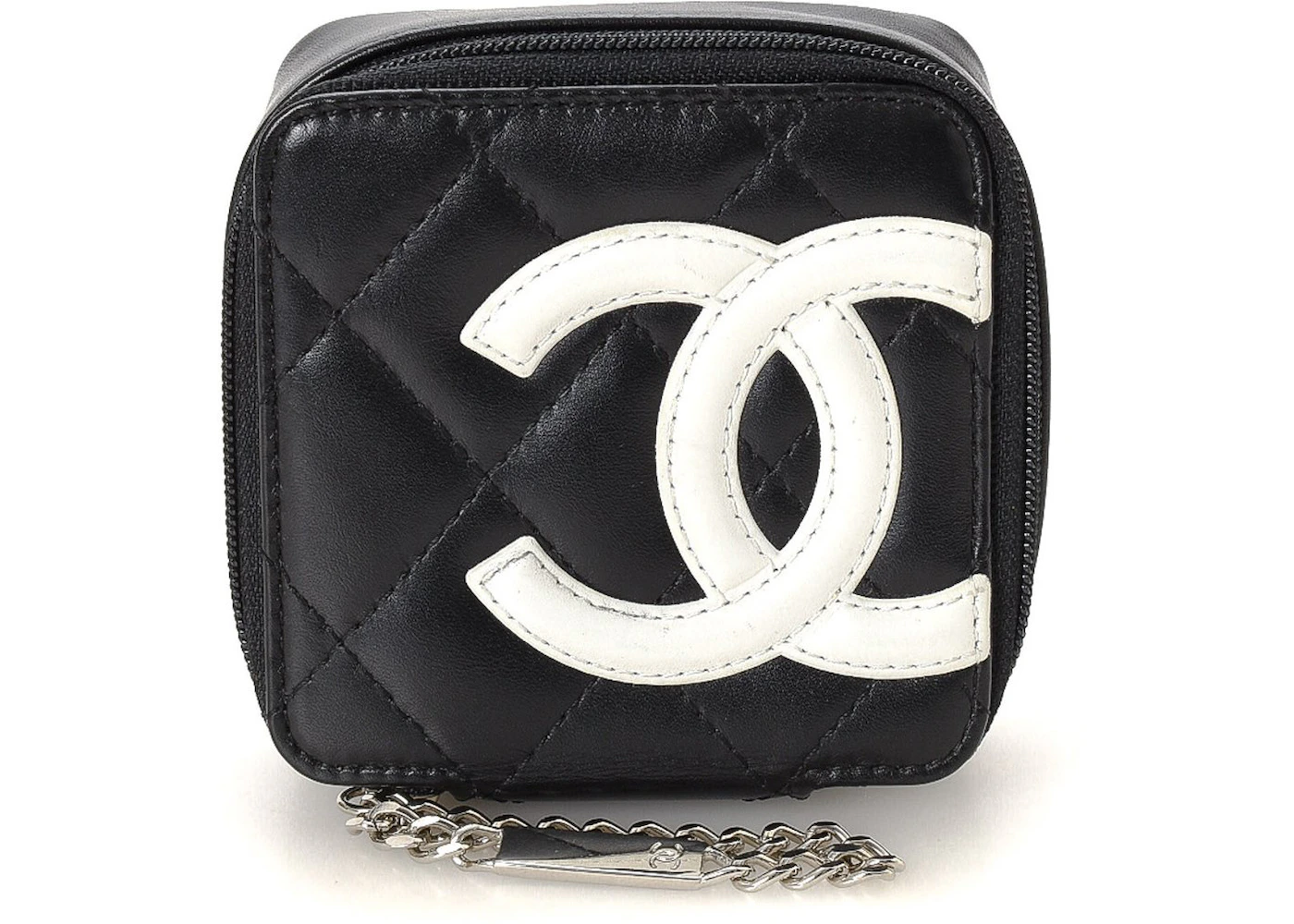 Chanel Cambon Ligne Jewelry Case Black in Lambskin with Silver-tone - US