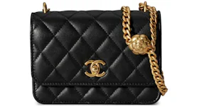 Chanel Camellia Adjusting Buckle Chain with Gold CC Logo Mini WOC Black (AP3319-B10702-94305)