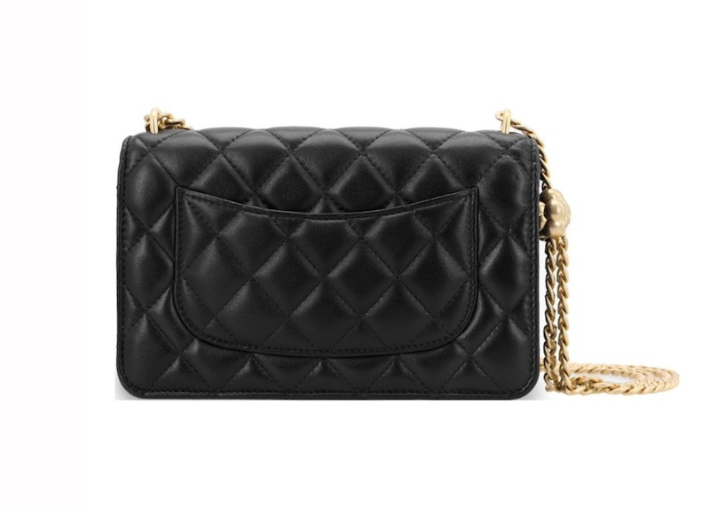 Chanel Camellia Adjusting Buckle Chain with Gold CC Logo WOC Black ...