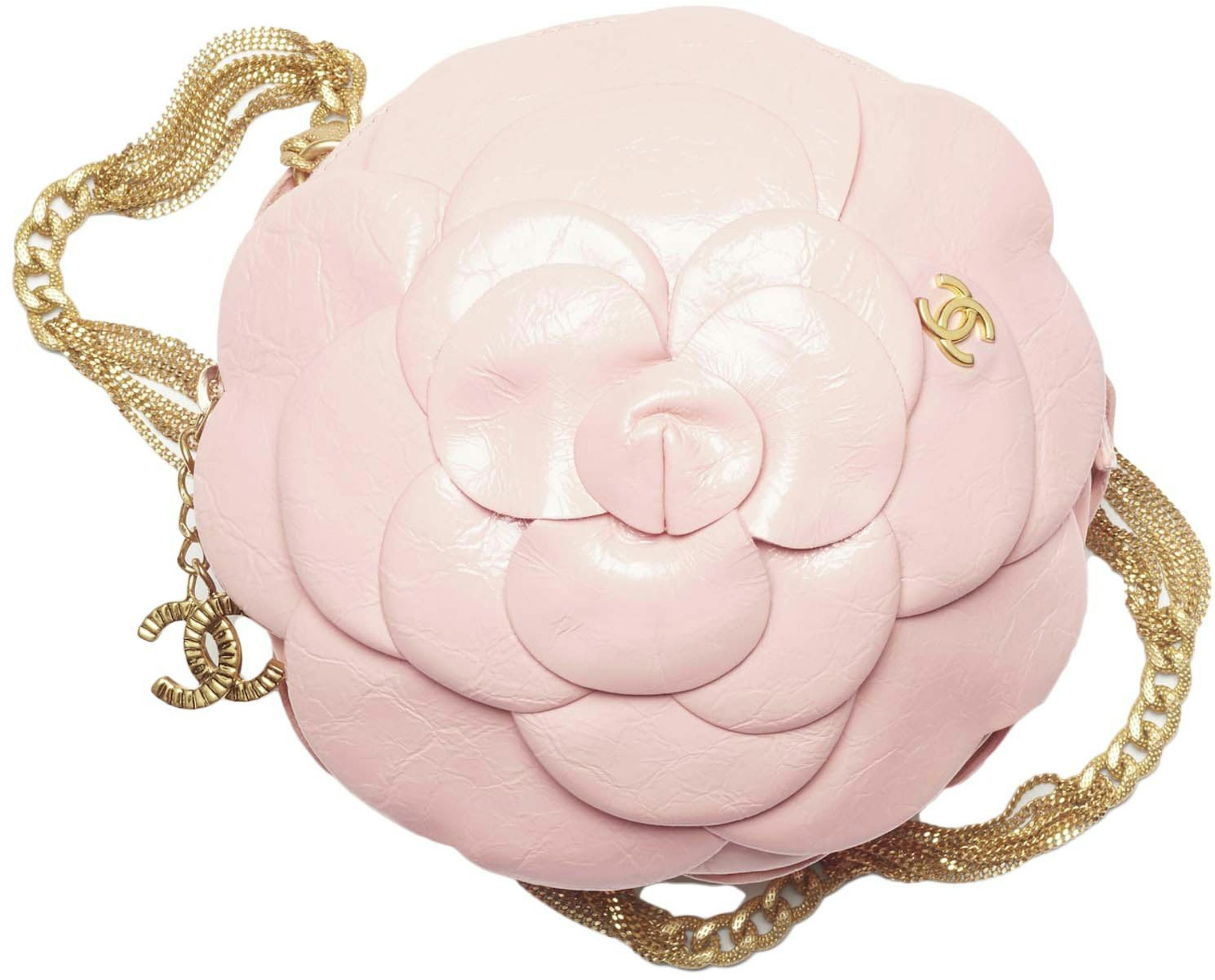 Replica Chanel Lambskin Flap Bag with Camellia Crush Chain AS4041 Ligh