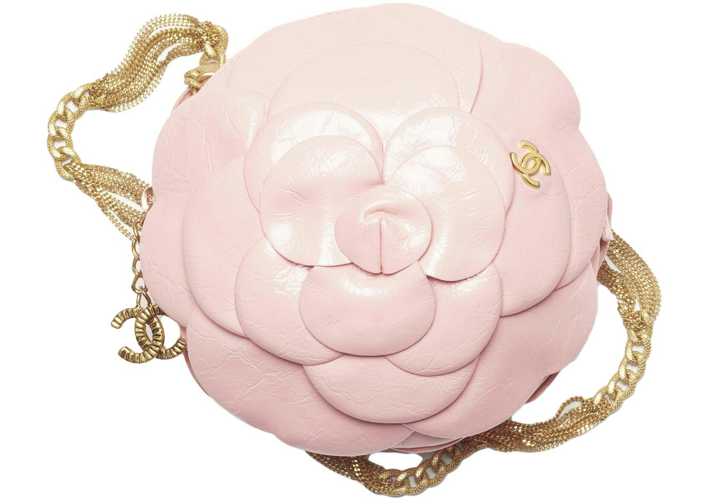Chanel Camellia Evening Bag 23K Shiny Aged Calfskin Light Pink in
