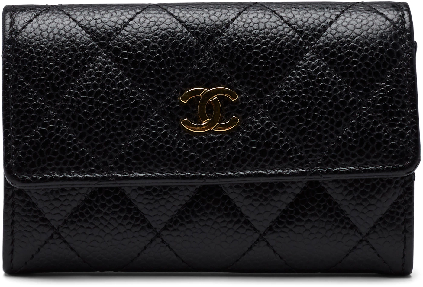 Chanel CC Card Holder Quilted Caviar Gold-tone Black in Caviar with  Gold-Tone - US