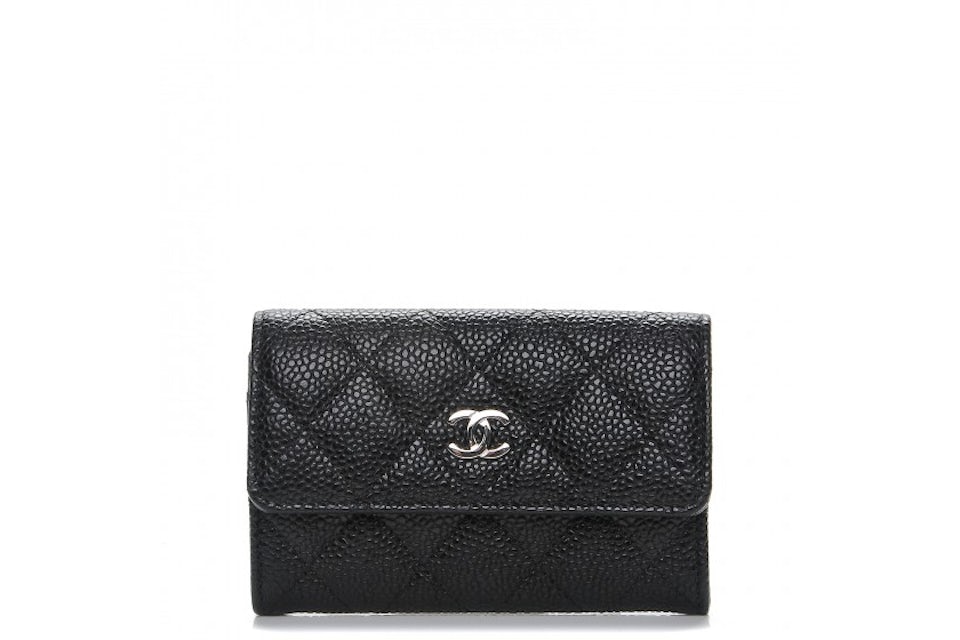 Chanel CC Card Holder Quilted Caviar Silver-tone Black in Caviar Leather  with Silver-tone - US