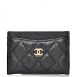 CHANEL Lambskin Quilted Flap Card Holder Wallet Black 1229248