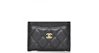 Tarjetero Chanel Classic Caviar Acolchado Tono Dorado Negro