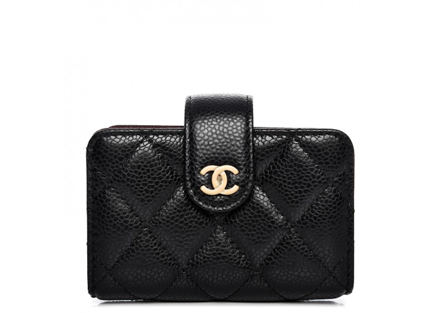 Chanel Gusset Card Holder Diamond Quilted Black in Caviar with Gold-tone -  US
