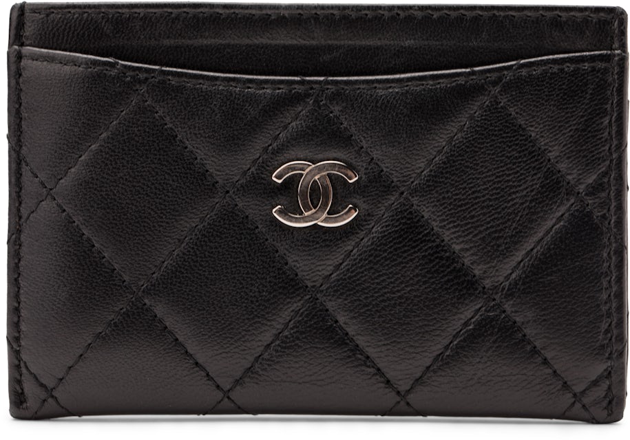 Chanel Flap Card Holder Quilted Caviar Silver-tone Black in Caviar with  Silver-tone - US