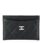 Chanel Card Holder Wallet Quilted Diamond Black in Lambskin with Gold-tone  - US